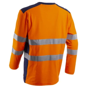RIKKA T-shirt Long Sleeves Orange HV Navy
