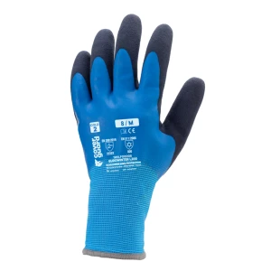 EUROWINTER L200 COLD 2 gloves, blue double latex sandy, S.