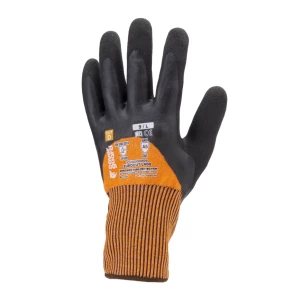 EUROCUT L400 CUT D gloves, orange blck latex, S.