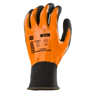 EUROLITE SL555N gloves, orange blck double nit, S.
