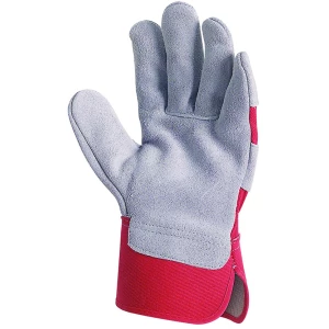 EUROSTRONG 152 RIGGER gloves, grey leather, red fabric, S.