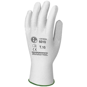 EUROLITE 6009 gloves, white nylon, knitted wrist, 13G, S.
