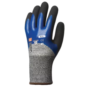 EUROCUT N505 CUT D, dble end. nit gloves, palm+3/4, S.