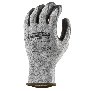 EUROCUT SC580L CUT D gloves, black crinkle latex, S.