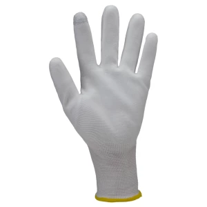 EUROLITE P400 gloves, white polyamide, white PU palm, S.