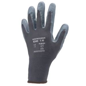 EUROLITE 6240 grey nylon gloves, grey nit. foam palm, S.