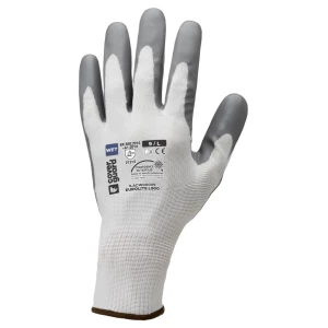 EUROLITE L900 gloves, white recycled PE grey latex, S.