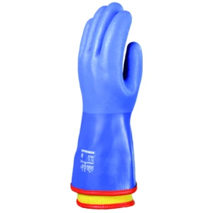 EUROWINTER 3790 Blue PVC cold gloves, 35cm, lining, S.