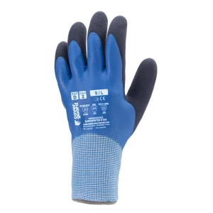 EUROWINTER D100 Cut D COLD 2 gloves, blue latex sandy, S.