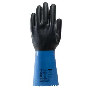 EUROCHEM NE530, cot. lin. gloves, blck neoprene, 35cm, S.