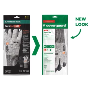 EUROCUT L580 CUT D gloves, grey blck crinkle latex, S.