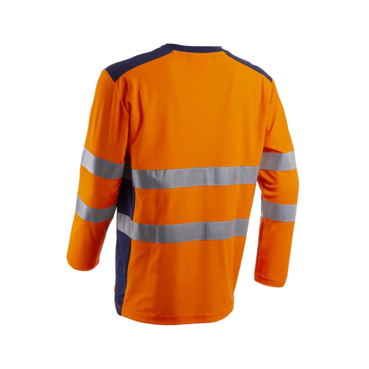 RIKKA T-shirt Long Sleeves Orange HV Navy