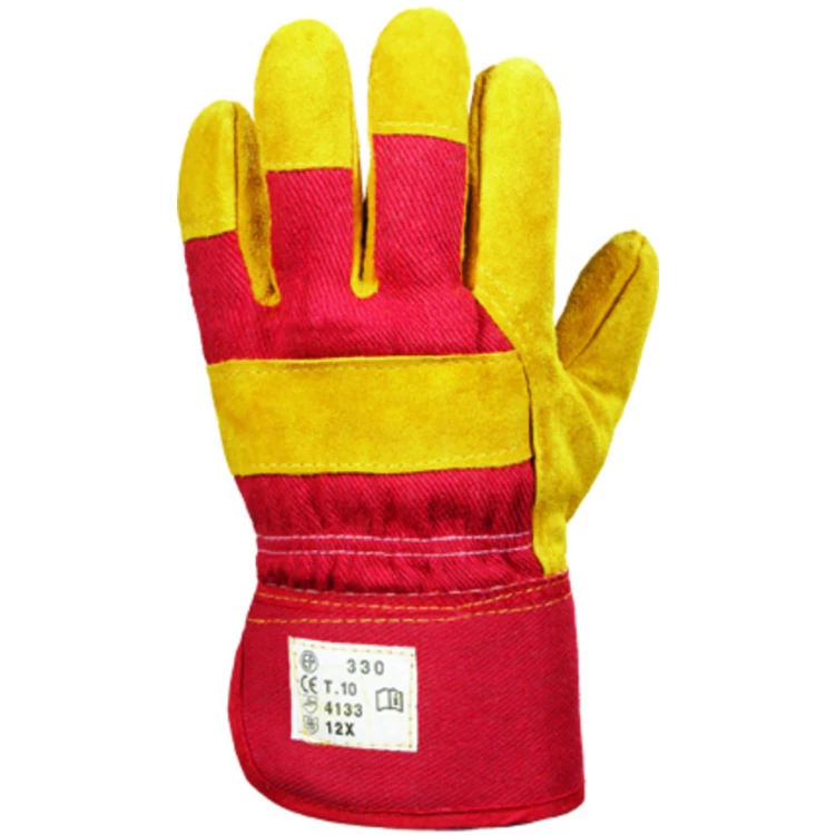 EUROWINTER 330 RIGGER gloves, cow split, red back cuff, S.