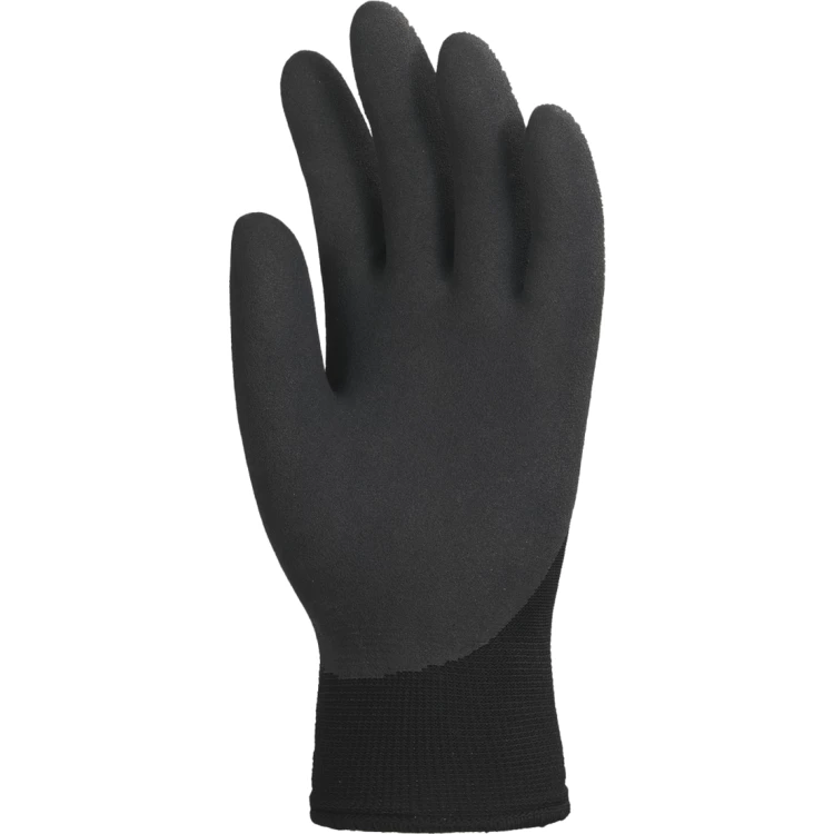EUROWINTER 6610 blck polyester gloves, latex foam palm, S.