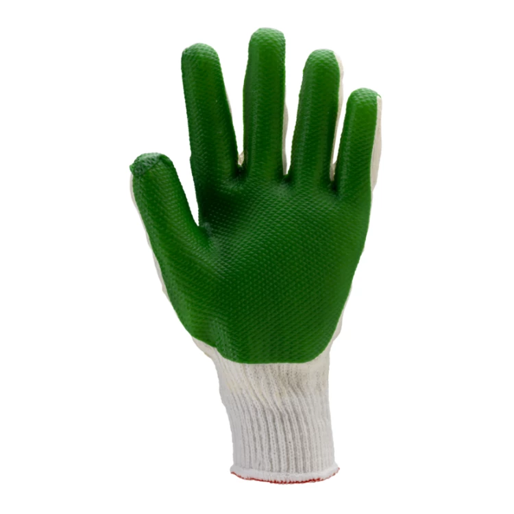 EUROSTRONG 3840 gloves, cotton, vulcanised green latex, S.