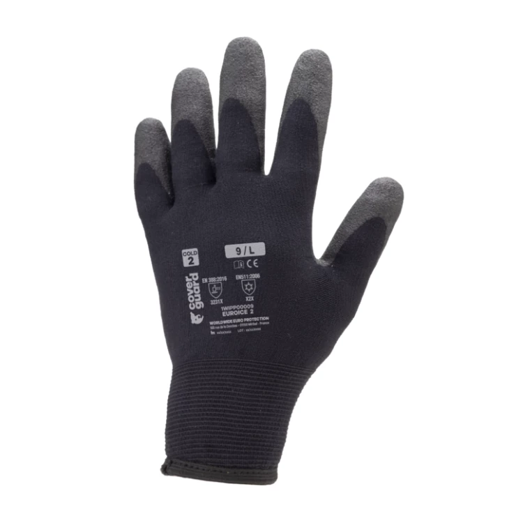 EURO-ICE 2 COLD 2 gloves, black PVC foam palm, S.