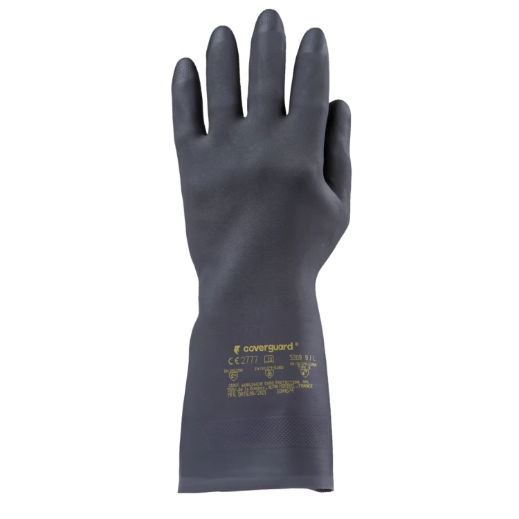 EUROCHEM 5310 blck neoprene gloves, cot. flocked, 31cm, S.