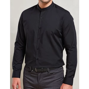 Men's Banded Collar Grandad Long Sleeve Shirt