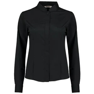 Women's Tailored Fit Shirt Mandarin Collar Long Sleeve