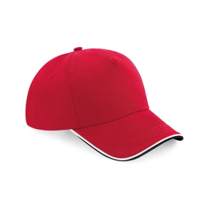 Authentic\u00205\u0020Panel\u0020Cap\u0020\u002D\u0020Piped\u0020Peak - Classic Red