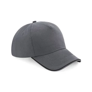 Authentic\u00205\u0020Panel\u0020Cap\u0020\u002D\u0020Piped\u0020Peak - Graphite Grey