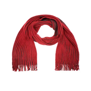 Ribbed\u0020Scarf - Dark Red