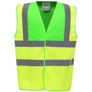 Hi\u002DVis\u00202\u0020Bands\u0020\u0026\u0020Braces\u0020Waistcoat - Lime Yoke